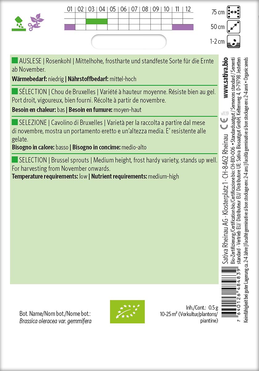 Saatgut Rosenkohl Auslese -S-   