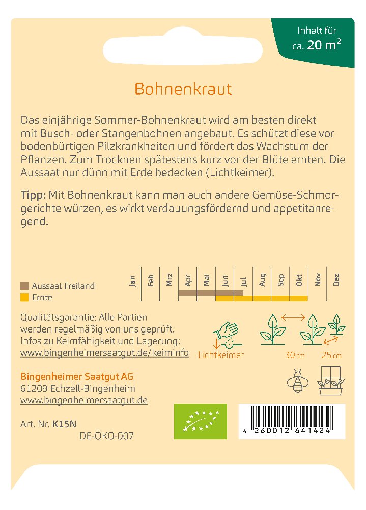 Saatgut Bohnenkraut Saturn -B-
