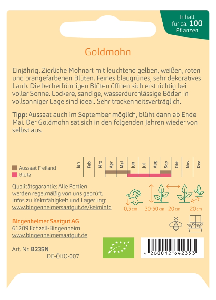 Saatgut Goldmohn -B-