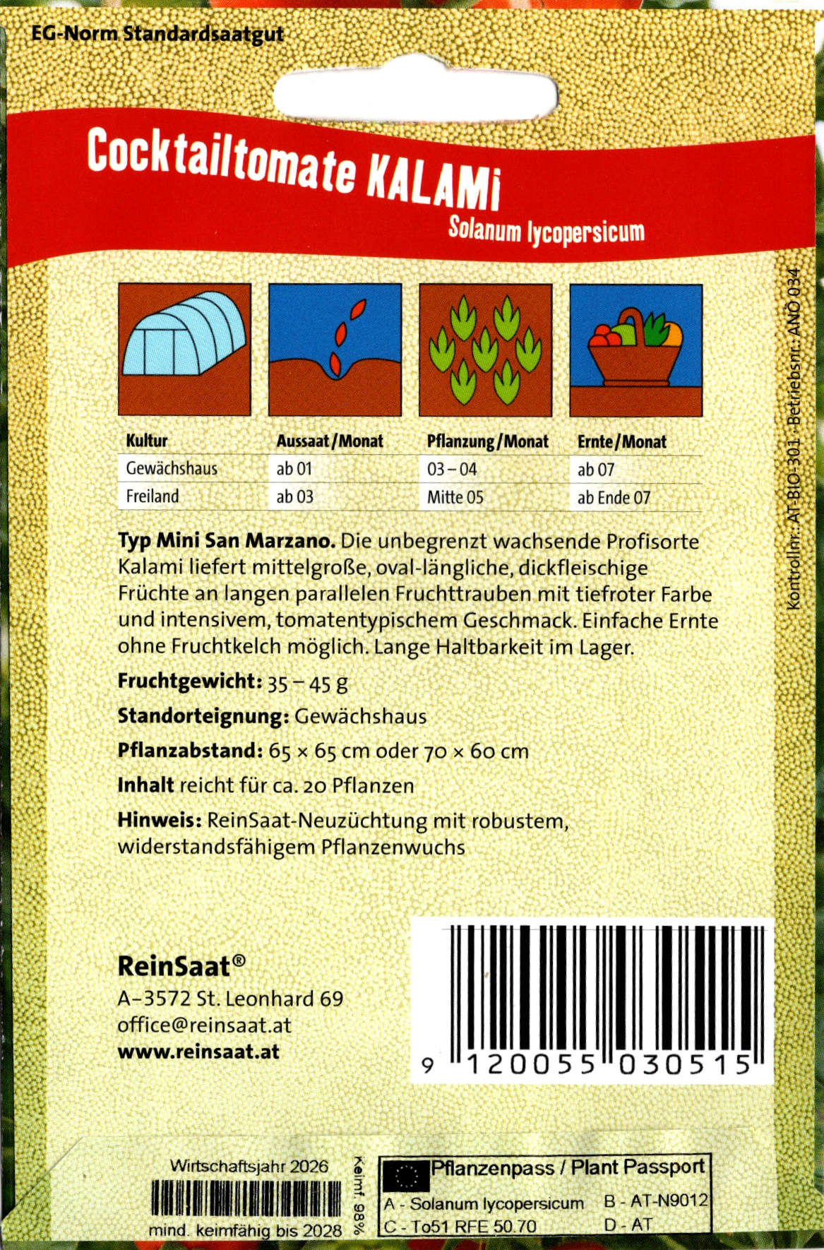 Tomatensaatgut Kalami / Kalinda -R- 