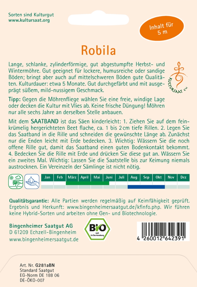 Saatband Möhre Robila -B-