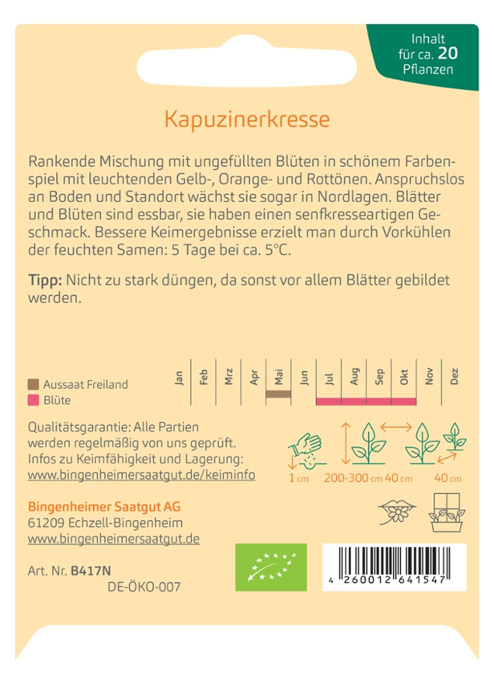 Saatgut Kapuzinerkresse -B-