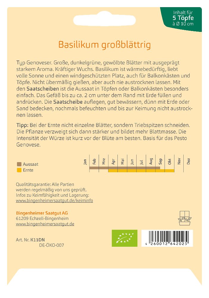 Basilikum grossblättrig -B-