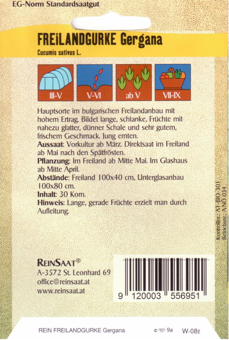 Saatgut Freilandgurke Gergana -R-