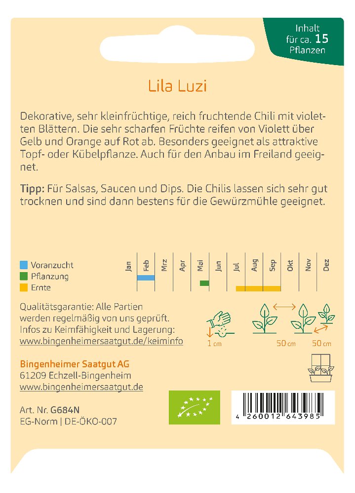 Saatgut Chili Lila Luzi -B-