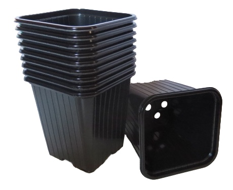10 x Kunststoff Töpfe schwarz 9x9x9,5cm
