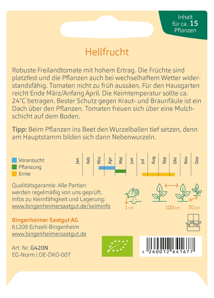 Tomatensaatgut Hellfrucht -B-