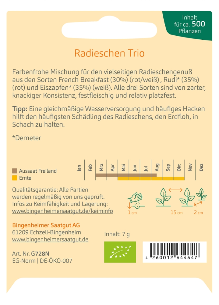 Saatgut Radieschen Trio -B-