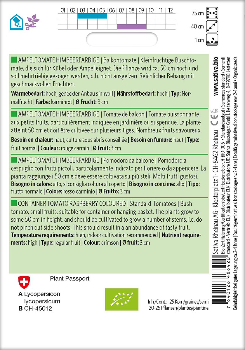 Tomatensaatgut Ampeltomate Himbeerfarbige -S-
