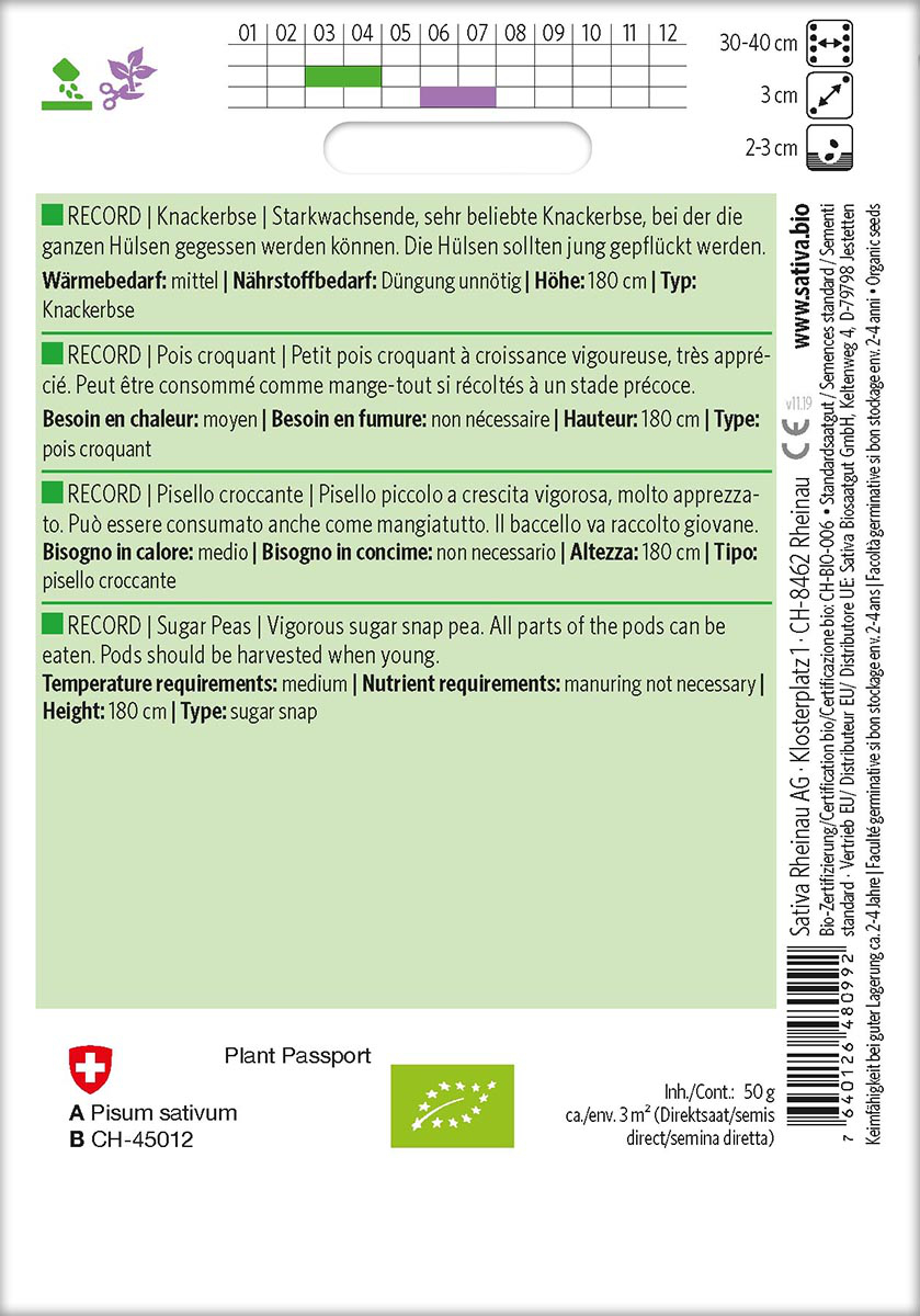 Saatgut Knackerbse Record -S- 