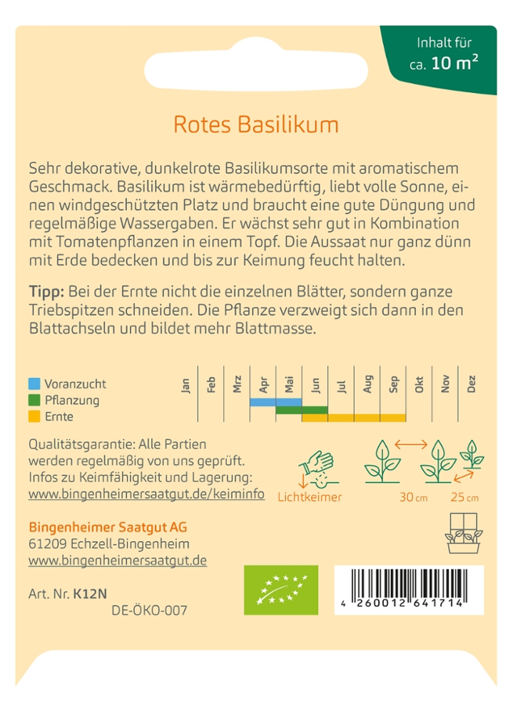 Basilikum rotblättrig -B-