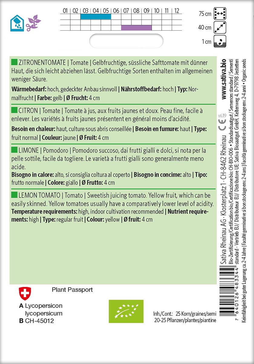 Tomatensaatgut Zitronentomate -S-