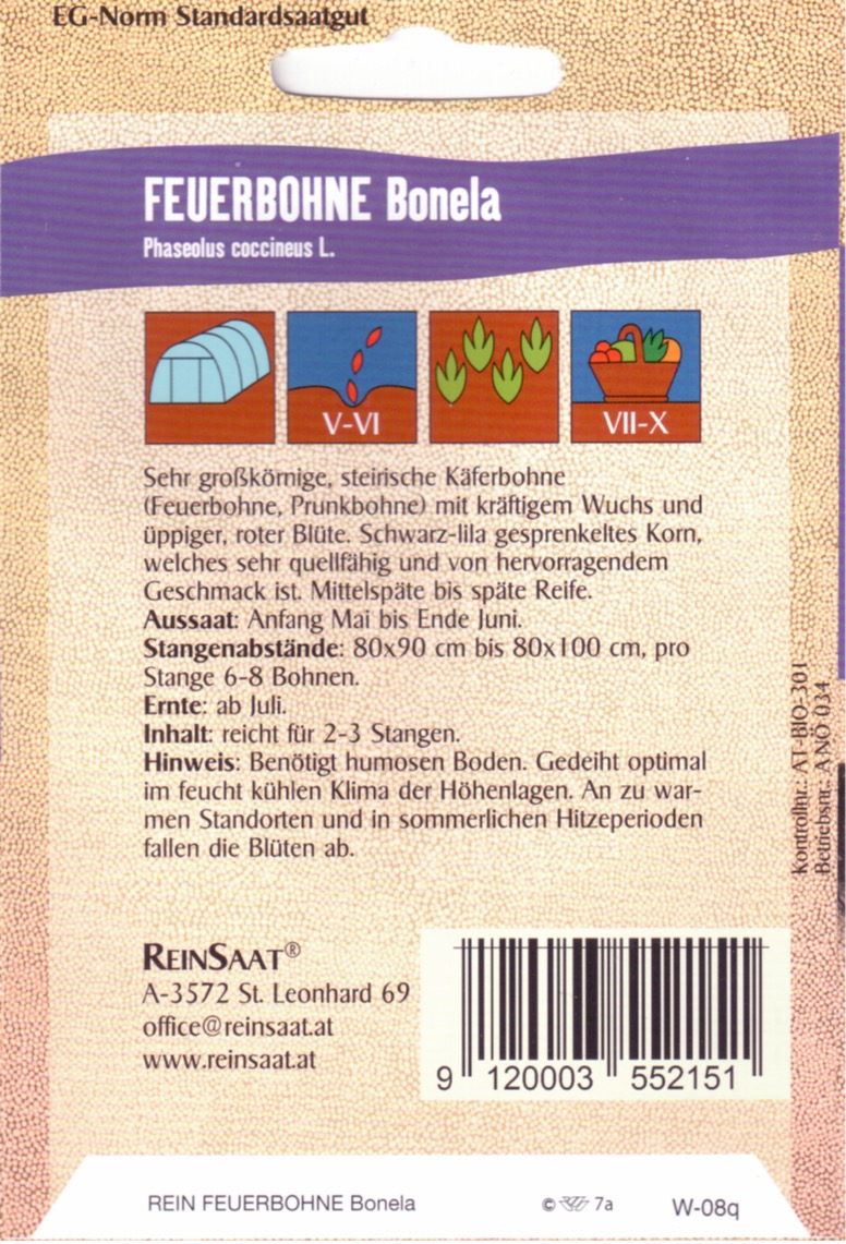 Saatgut Feuerbohne Bonela -R-