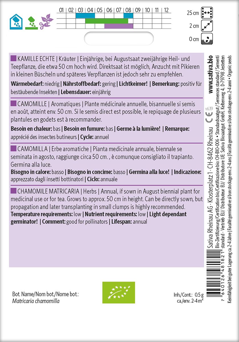 Saatgut Echte Kamille -S-
