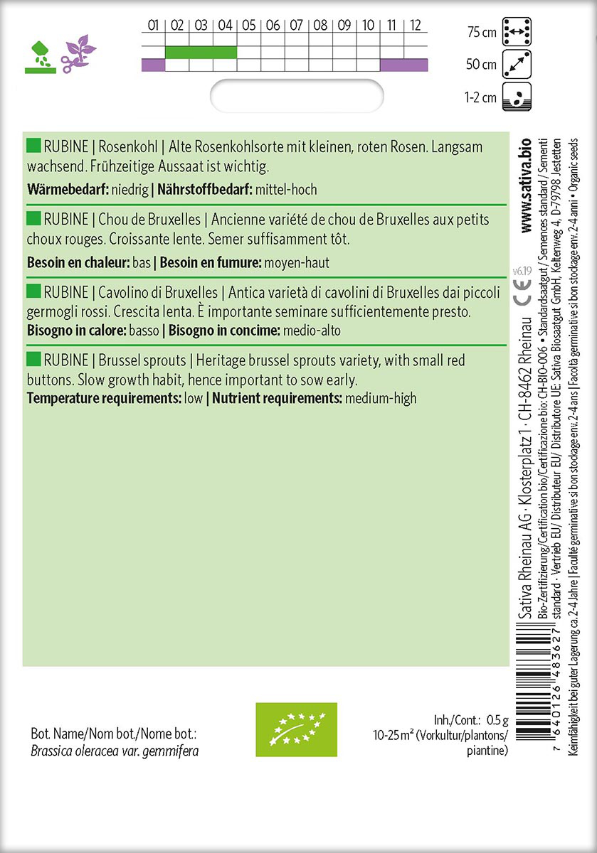 Saatgut Rosenkohl Rubine -S-
