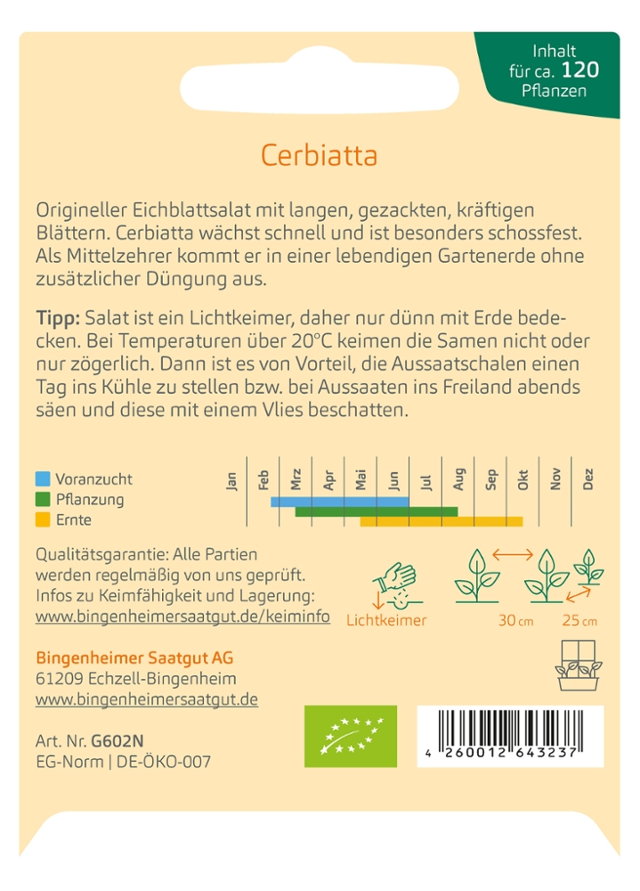 Saatgut Cerbiatta Salat -B-