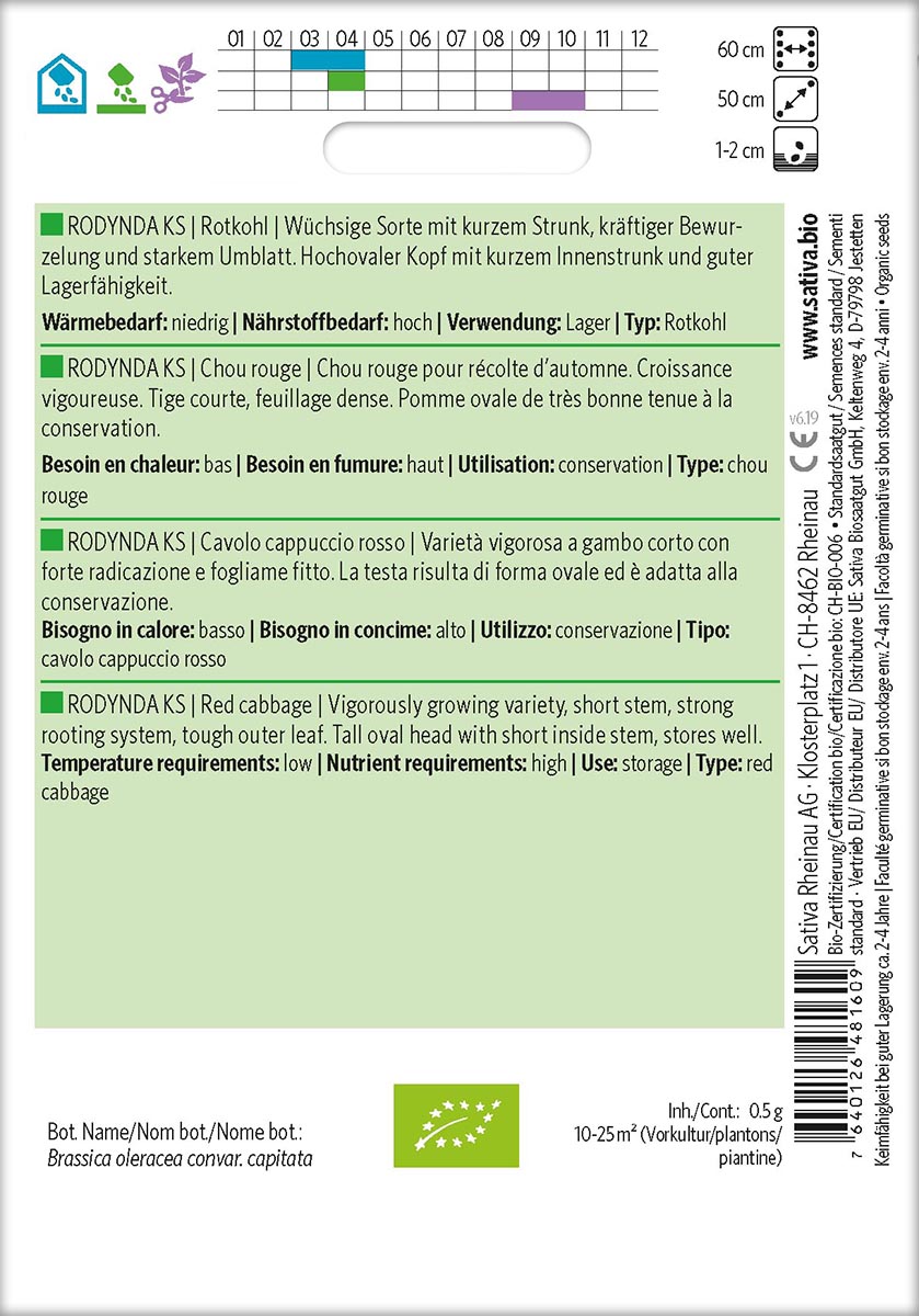 Saatgut Rotkohl Rodynda -S-