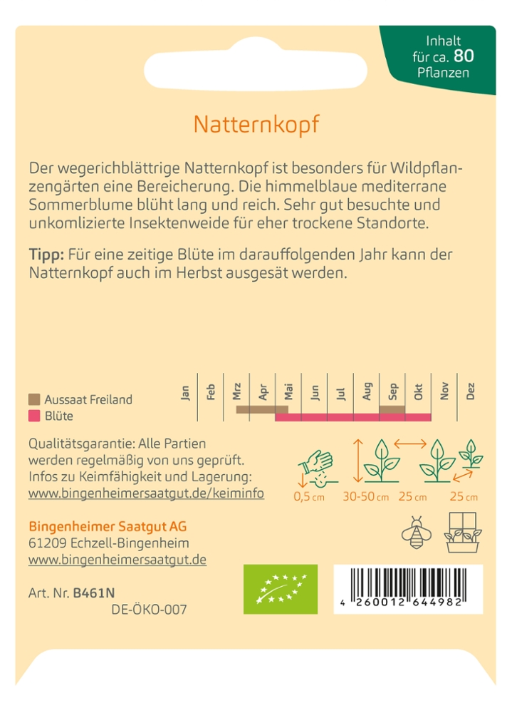 Saatgut Natternkopf -B- 