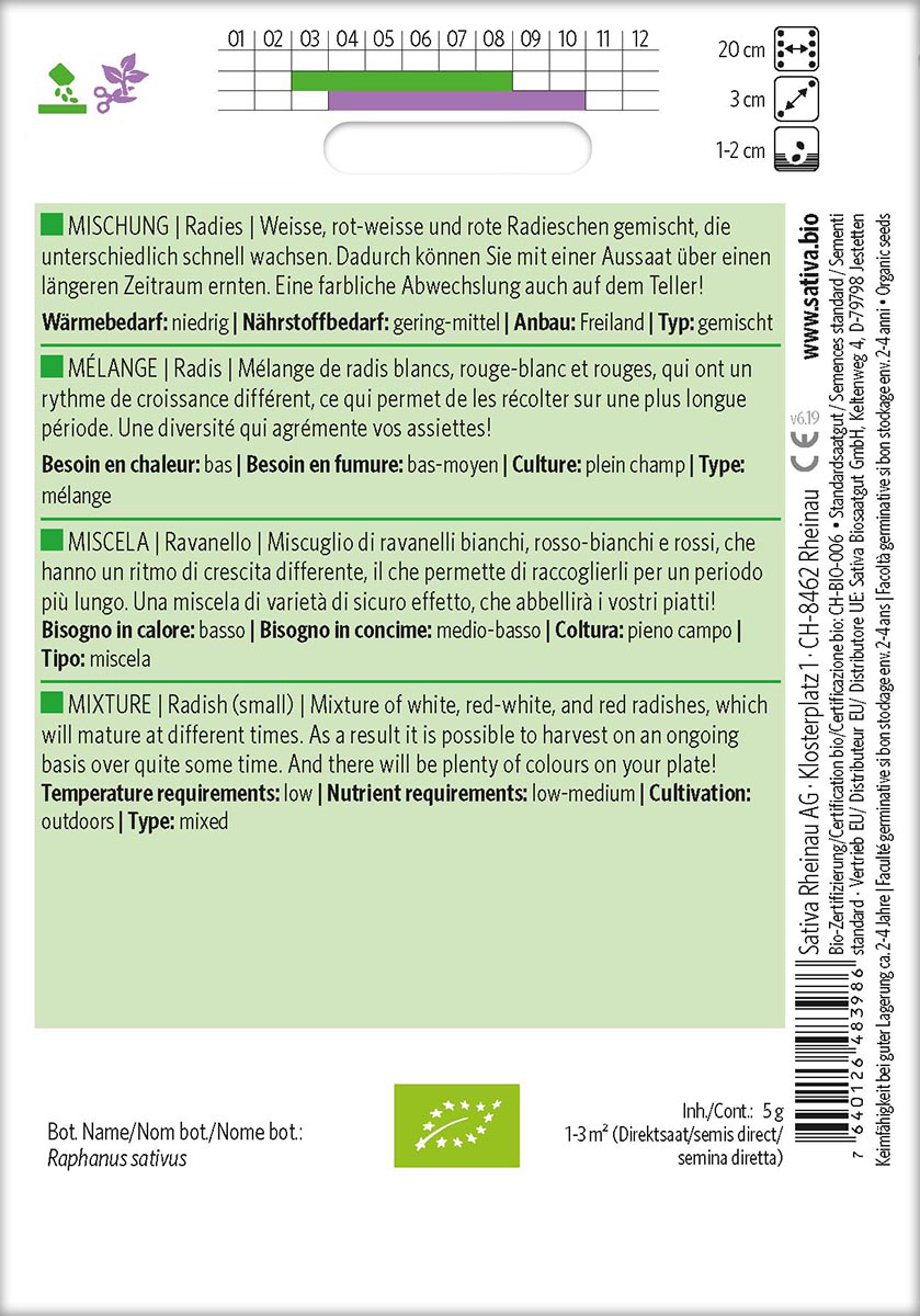 Saatgut Radies Mischung -S- 