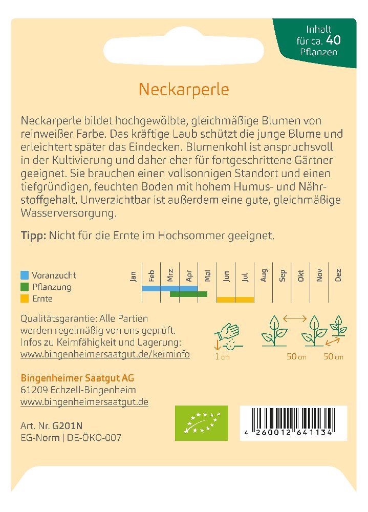 Saatgut Blumenkohl Neckarperle -B-
